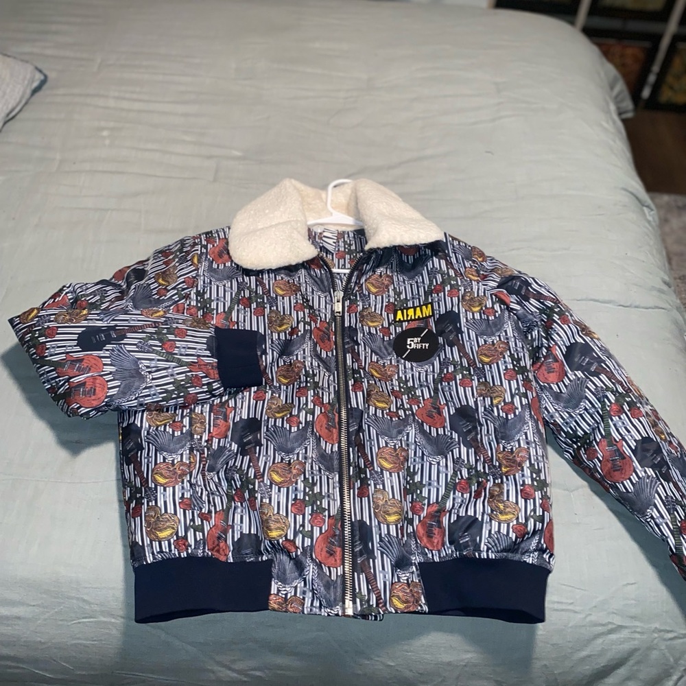 Multi colored navy performance coat